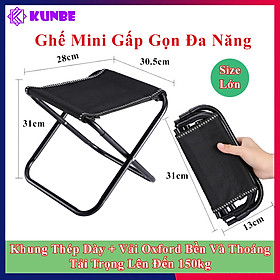 Ghế Mini Gấp Gọn KUNBE Phù Hợp Du Lịch Dã Ngoại Cắm Trại Câu Cá Đợi Chờ Tàu Xe