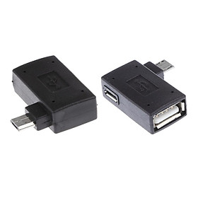 2Pc Micro USB 2.0 OTG Host Adapter w/ USB Power for Android Cellphone Tablet