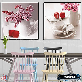 Bộ 2 tranh canvas treo tường Decor Bình hoa trang trí phòng ăn, phong cách hiện đại – DC054