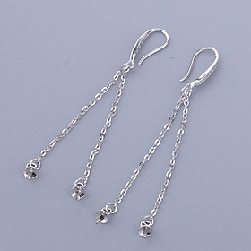 1 Pair 925 Sterling Silver DIY Earring Hooks Dangle Jewelry Findings End Cap