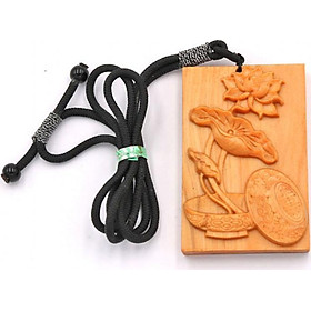 Vòng cổ mặt gỗ ngọc am khắc hình Hoa Sen MG103