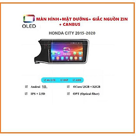 Màn hình android Oled C2 new chính hãng CHO HODA City 2015-2020[bảo hành điện tử 18 tháng