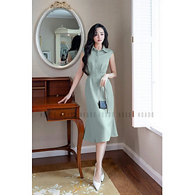 Đầm mint eo xếp ly NGADO , đầm dự tiệc , công sở