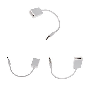 3 Pieces 3.5mm Male AUX Audio Plug Jack To USB 2.0 Female Converter Cord Cable