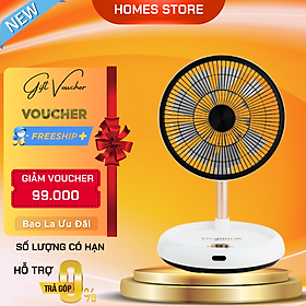 Mua Quạt Tích Điện Gấp Gọn Elegant - Thương Hiệu Đức  Có Remote Sử Dụng 8 Giờ Sạc 2.5 Giờ Công Suất 14 W - Hàng Chính Hãng