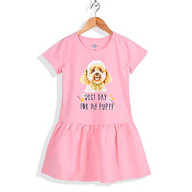 Đầm Bé Gái Ngắn Tay In Poodle Dễ Thương MEEJENA ️14-38 kg️MEEJENA️100% Cotton - 1840 - 8 ( 18-22 kg ) - Dâu Lợt
