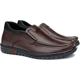 GIÀY TĂNG CHIỀU CAO - GIÀY CAO DÀNH CHO NAM GIỚI T&TRA S1071 MỌI TRƠN - CAO 5CM GIÀY ĐỘN NAM CAO VƯỢT TRỘI - NÂU TỐI - 40