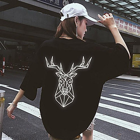 Thời trang nam áo thun nam tay lỡ in phản quang unisex form rộng Alley Hươu Trùm unisex aothununisex aophongnam