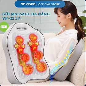 Gối Massage Toàn Thân Hồng Ngoại VISPO VP-G21P- Gối Massage Vai, Cổ Gáy, Massage Lưng - Gối Mát Xa Sử Dụng Bi Lăn Massage Toàn Lưng Kết Hơp Hồng Ngoại