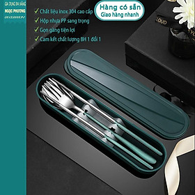 Mua Bộ Muỗng Đũa Nĩa Inox 304 Cá Nhân Cơm Trưa Văn Phòng Dã Ngoại Sang Trọng
