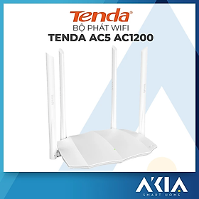 Mua Bộ Phát Wifi Chuẩn AC1200 Tenda AC5 Màu Trắng Tặng Cáp Mạng Dây Đồng 8 Sợi Dài 2 mét - Hàng Chính Hãng