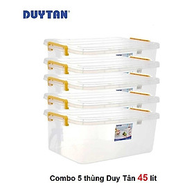 Mua Combo 5 Thùng Nhựa Duy Tân Trong Suốt 45 Lít | Tritin