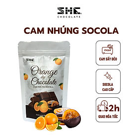 Cam nhúng Socola - Túi 50g -SHE Chocolate - Bổ sung năng lượng, đa dạng vị giác. Quà tặng sức khỏe, quà tặng người thân, dịp lễ, thích hợp ăn vặt