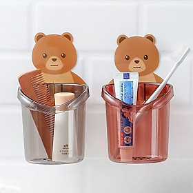 Cốc Đựng Bàn Chải Kem Đánh Răng Hình Gấu Kèm Miếng Dán Tường Nhà bếp