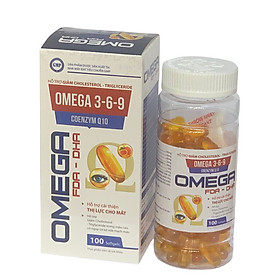 ￼Viên uống dầu cá Omega 369 Coenzym Q10, Vinaphar, hộp 100 viên, cải thiện thị lực, ngừa nguy cơ về tim mạch