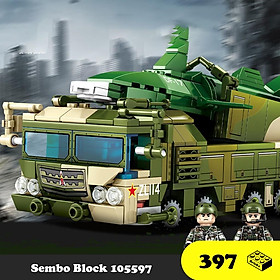 Đồ chơi lắp ráp Xe Quân sự tên lưa siêu thanh - Sembo Block 105597 hypersonic ballisic - Xếp hình thông minh