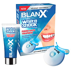 Kem Đánh Răng Làm Trắng Răng Kèm Đèn LED Làm Trắng Tức Thì BLANX White Shock Treatment + LED - Sản phẩm nhập khẩu Italia