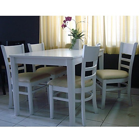 Mua Bộ Bàn Ăn 4 Ghế Cabin (Trắng)