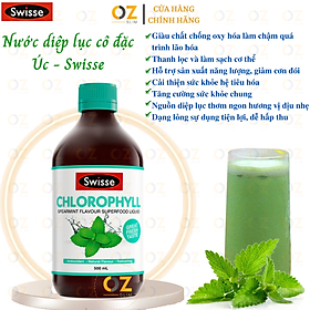 Nước diệp lục cô đặc Úc Swisse Chlorophyll hỗ trợ làm chậm quá trình lão hóa, cải thiện sức khỏe  da, tăng cường sức khỏe chung- OZ Slim Store