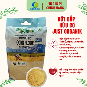 Bột bắp hữu cơ Just Organik Organic Corn Flour nhập khẩu Ấn Độ làm bánh 500gr