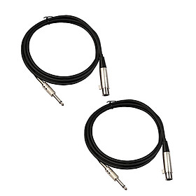 2 Pieces XLR Male 3 Pin to 1/4'' 6.35mm Mono Microphone Cable for Professional Stage, DJ, Pro, Studio Cable 1m