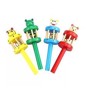 Đồ Chơi Gỗ Sơ Sinh Cho Bé Từ 3 Tháng Tuổi Tập Cầm Nắm, Kích Thích Thị Giác Và Thính Giác Cho Trẻ( 1 Chiếc Màu Ngẫu Nhiên)
