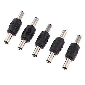 5 Pack DC Power Adapter 5.5x2.1mm Male to Male Plug Connector Converter