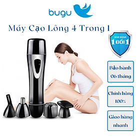 Máy Cạo Lông Toàn Thân Đa Năng Bugu BZ-3563B 4 In 1 Cạo Lông Mày Vùng Kín Mặt Nách Chân Tay Tỉa Lông Mũi - Hàng Chính Hãng