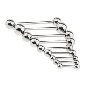 2x9 Pieces Stainless Steel Barbell Tongue Ring Eyebrow Nipple Tragus 18/16g