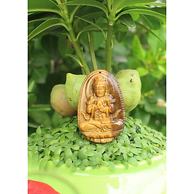Mặt Dây chuyền Phật Bản Mệnh tuổi Thân, Phật Như Lai Đại Nhật, Đá Mắt hổ, Cỡ nhỏ AKO1
