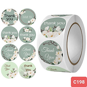 Cuộn 500 nhãn dán sticker Thank You tăng tỷ lệ đánh giá 5 SAO hàng chất lượng cao, nhiều mẫu lựa chọn Yorn