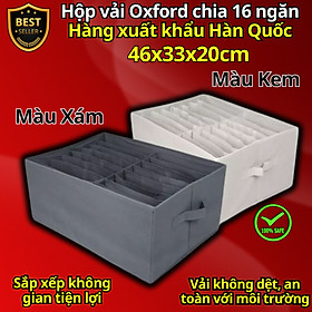 Bộ hộp vải đựng đồ 9 ngăn và 16 ngăn mã HQ4 - Combo hộp vải đựng quần áo chia ngăn gọn gàng tiện lợi chất vải Oxford cao cấp