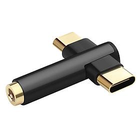 Bộ Chuyển Giắc Thông Minh Type C Sang 3.5 Mm 2 Trong 1 Cho Huawei P20 Pro - Đen