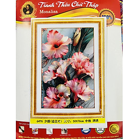 Mua Tranh thêu kín chữ thập Hoa đồng tiền 6496  kích thước 50 x 70 cm