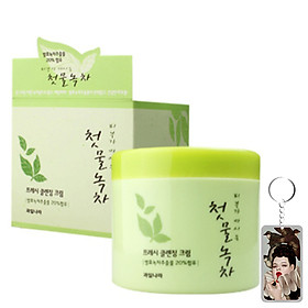 Hình ảnh Kem massage thảo dược trà xanh Green tea Massage Cream Hàn Quốc 300ml Tặng Móc khóa