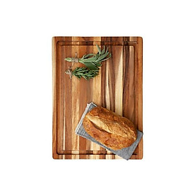 Mua Thớt gỗ trang trí đồ ăn kiểu dáng Vintage decor Wood Carving Board - Thớt gỗ teak cao cấp hình chữ nhật 394x279x20 mm