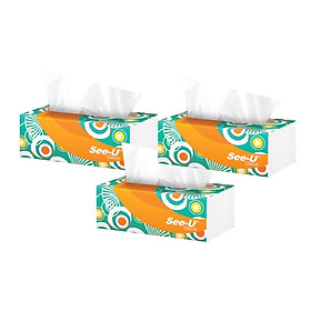 Combo 3 gói Khăn Giấy Rút See-U, 2 Lớp, 250 Tờ/gói