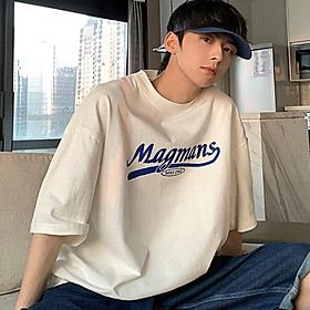 Áo phông nam nữ unisex tay lỡ thun form rộng teen cổ tròn oversize cotton giá rẻ basic đen trắng tee pull MAGMANS