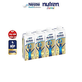 4 hộp pha sẵn Nutren Junior Thụy Sĩ 200ML/hộp hỗ trợ tăng cân tiêu hóa tốt cho trẻ từ 1-10 tuổi