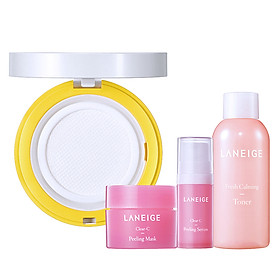 Kem Chống Nắng Dạng Cushion Cho Da Nhạy Cảm Laneige Marshmallow Sun Cushion SPF50+ PA+++ 270281014 (10g) + Sữa Rửa Mặt Multi Cleanser (10ml) + Mặt Nạ Ngủ Water Sleeping Mask (15ml) + Tinh Chất Clear C Ad.Effector (15ml)