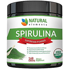 Premium USDA Organic Spirulina Powder - Highest Quality of Blue Green Algae from California & Hawaii – 100% Vegetarian & Vegan, Non-GMO, Non-Irradiated – The Best Green Superfood for Smoothies!