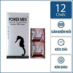 Bao Cao Su Lâu Ra Power Men Deluxe Condoms (H12) - Có Gai Kích Thích - 100% Hàng Chính Hãng - Che Tên Sản Phẩm