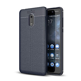 Ốp lưng Silicon Auto Focus giả da, chống sốc dành cho Nokia 6 - Hàng Chính Hãng