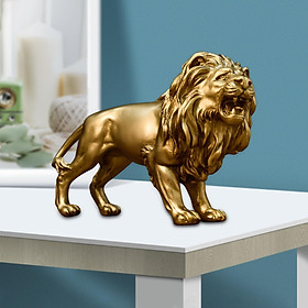 Hình ảnh Modern Lion Figurine Resin Statue Bedroom Office Living Room Desktop Garden