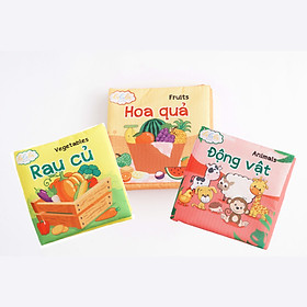 Combo 3 cuốn sách Lalala baby (chủ đề Động vật, Rau củ, Hoa quả) made in Vietnam