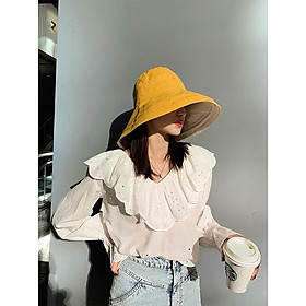 Nón mũ vải hai mặt rộng vành chống nắng MRV03 Chọn mầu - Đỏ gạch