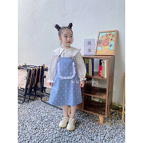 Bộ yếm đầm phong cách Hàn Quốc cho bé gái size 12-35kg hàng Quảng Châu cao cấp