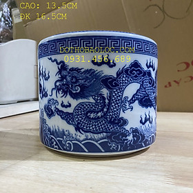 Mua Bát nhang lư hương thờ cúng đôi rồng phun ngọc sứ Bát tràng cao 13.5cm