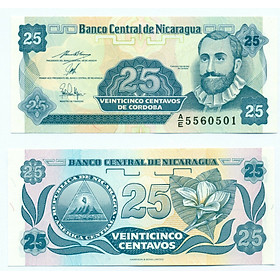 Mua Tờ tiền châu Mỹ  25 centavos Nicaragua mới cứng sưu tầm  tặng kèm túi nilon bảo quản