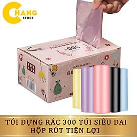 Set 300 túi đựng rác siêu dai tiện lợi kích thước 45x50cm, Combo hộp 10 cuộn túi rác tự phân huỷ sinh học.